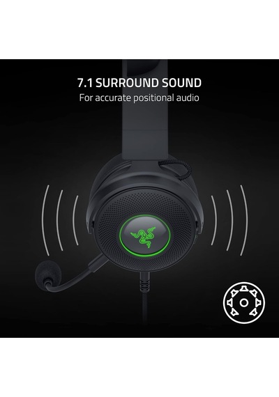 Kraken Kitty V2 Pro - Değiştirilebilir Kulaklı Kablolu Rgb Kulaklık Değiştirilebilir Kitty, Ayı Ve Tavşan Kulakları Reaktif Akış Aydınlatması Siyah Diğer