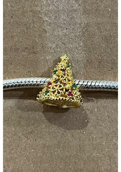 Fubena Altın Renk Noel Ağacı Charm Gümüş