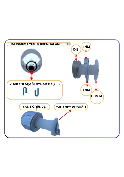 311464yp1te Taharetucu Fıskiyeayarlı Metal Tk8 Tamamı Krom