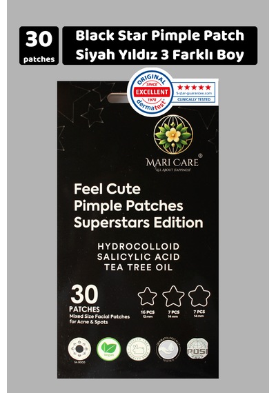 Mari Care Feel Cute Pimple Patches Superstars Edition Siyah 30 Adet