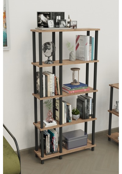 Mirada 5 Katlı Modern Kitaplık Dekoratif Çok Amaçlı Kitaplık Ve Organizer Çok Raflı Düzenleyici - Meşe Meşe Mirada 5 Katlı Modern Kitaplık Dekoratif Çok Amaçlı Kitaplık Ve Organizer Çok Raflı Düzenleyici - Meşe Meşe