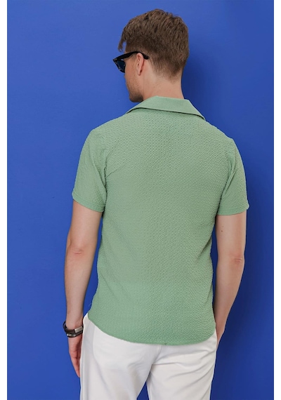Efor G 1536 Slim Fit Yeşil Klasik Gömlek Yeşil