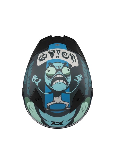 Axxis Fenıx Angry Face C7 Şeffaf Vizörlü Kask Mat Mavi