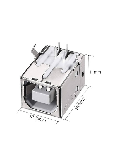 5 Adet Usb B Tipi Dişi Konnektör Beyaz Lehim Tip Yazıcı Kablosu Dişi Soket