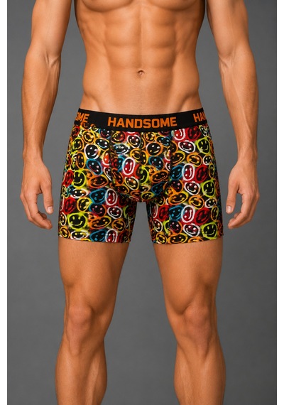Brem Handsome Gülücük Desenli Erkek Boxer Çok Renkli