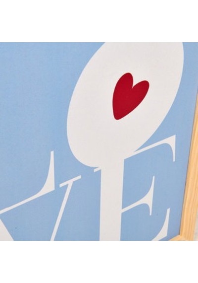 Deco Bold Hearts Duvar Panosu - Mavi - 30x40 Cm