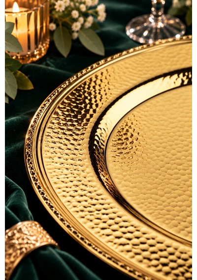 6'lı Gold Paslanmaz Çelik Supla Seti 33 Cm Amerikan Servis Ve Sunum Altlığı Altın - 941833453 Altın