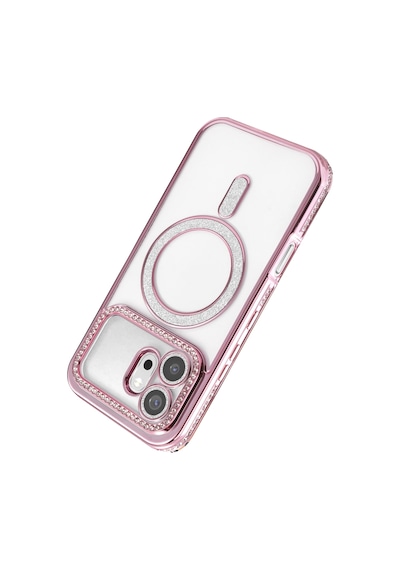 Huawei Honor 600 Joke Simli Magneticsafe Kılıf - Pembe Siyah