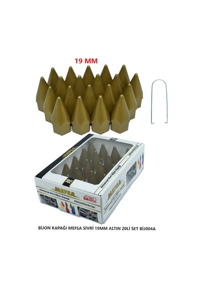 Bijon Kapağı Sivri 19 Mm Altın 20 Li Set
