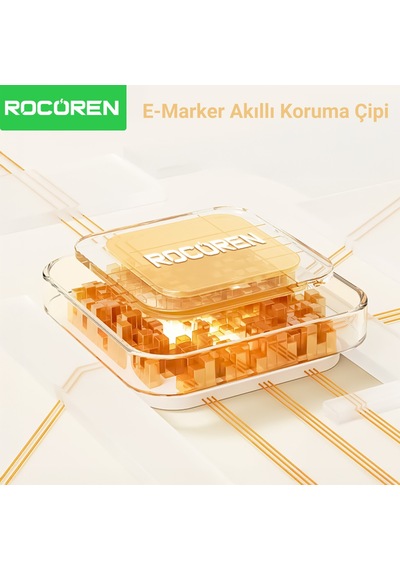 Rocoren 240w 4'ü 1 Arada Type-c / Usb-a / Lightning Gri Silikon Şarj Ve Data Kablosu 1.2 Metre