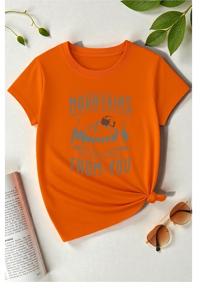 Uyguntarz Unisex From You Baskılı Tasarım Tshirt Turuncu
