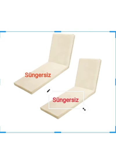 2 Ad Yörük Beyi Süngersiz Şezlong Minderi Kılıfı Fermuarlı Su Geç