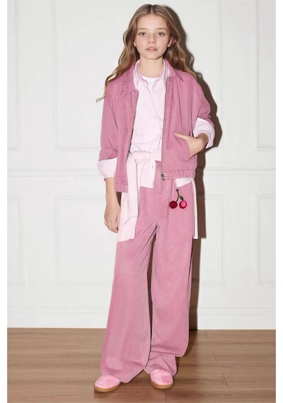 Defacto Wıde Leg Geniş Paça Tensel Pantolon Kız Çocuk G6368a826smpn429 Pembe-pn429