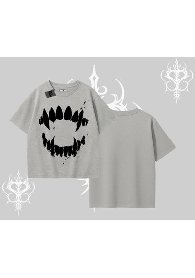Startmore Startmore Beyaz Oversize Tişört Vampir Dış Gri