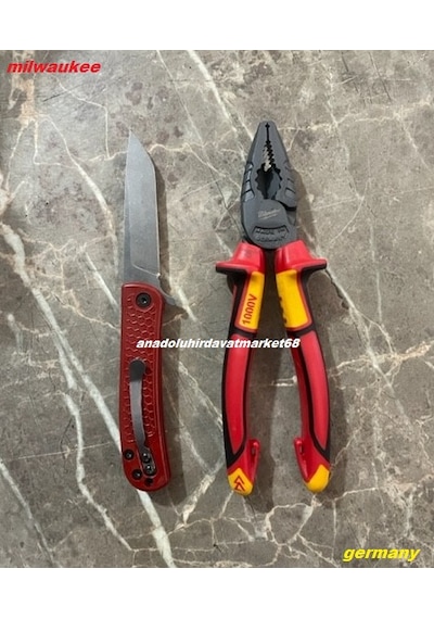 Milwaukee Set 180mm Pense Cobalt Çelik Pense 1000v 3fonksiyon Bordo Çakı 2li Diğer