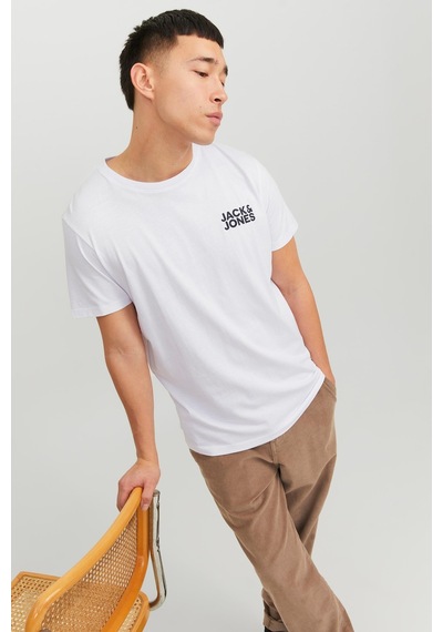 Jack & Jones Erkek T Shirt 12151955 Beyaz-siyah Beyaz - Siyah