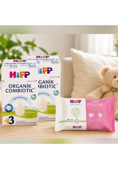 Hipp 3 Organik Devam Sütü Combiotic 600 G x 2 Adet + Islak Mendil H PKT.HIPP.159