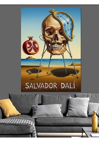 Ahşap Tablo Salvador Dali Kuru Kafa