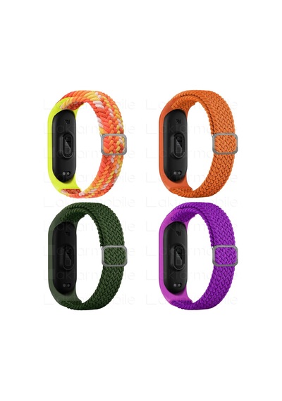 Xiaomi Mi Band 5 Kordon Örgü Loop Kayış Metal Tokalı Bileklik