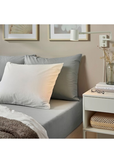 Ikea Dvala Çift Kişilik Çarşaf 180 X 200 Cm Açık Gri