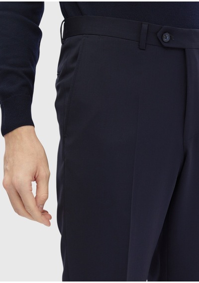 Ramsey Lacivert Modern Fit Klasik %100 Yün Pantolon lacivert navy Blue