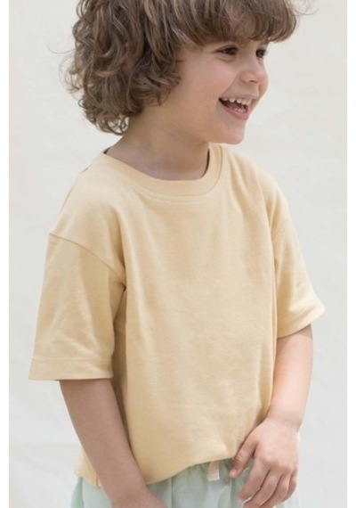 Little Gusto Bambu Oversize Çocuk Tişört Sarı