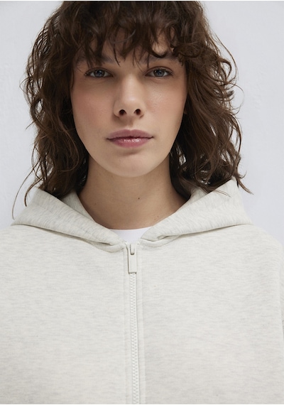 Mavi - Mavi Logo Nakış Detaylı Kapüşonlu Bej Sweatshirt 1s10532-85576 Bej