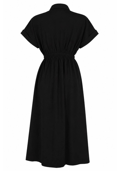 Double E-019 Siyah Kadın Elbise 27kd52000108