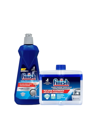 Finish Bulaşık Makinesi Parlatıcı 400 ML+ Makine Temizleyici Sıvı 250 ml