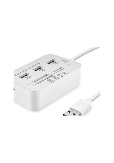Usb 3.0 Hub Kart Okuyucu 7 Port 5 Gbps Beyaz Hdx7028 Evimdeyokyok