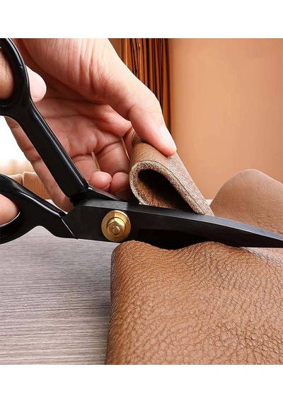 Siyah Saplı Profesyonel Çelik Terzi Kumaş Kesim Makası Set 11 Inç 28 Cm Uzunluk