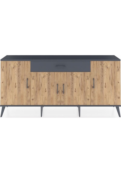 Arges Konsol 3 Raflı Tek Çekmeceli 4 Kapaklı 176x30x83 Antrasit-çam/antrasit Çam/antrasit Arges Konsol 3 Raflı Tek Çekmeceli 4 Kapaklı 176x30x83 Antrasit-çam/antrasit Çam/antrasit