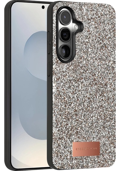 Samsung Uyumlu Galaxy S25 Plus Bright Simli Kapak Gümüş