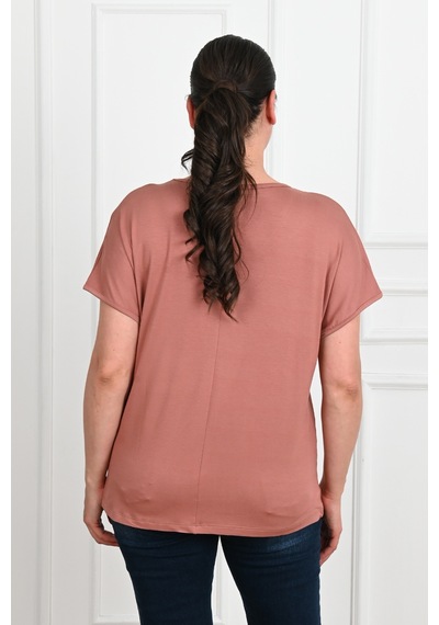 Kadın V Yaka Büyük Beden T-shirt 1486-23 001