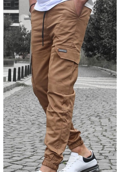 Madmext Kahverengi Kargo Cep Jogger Pantolon 5437