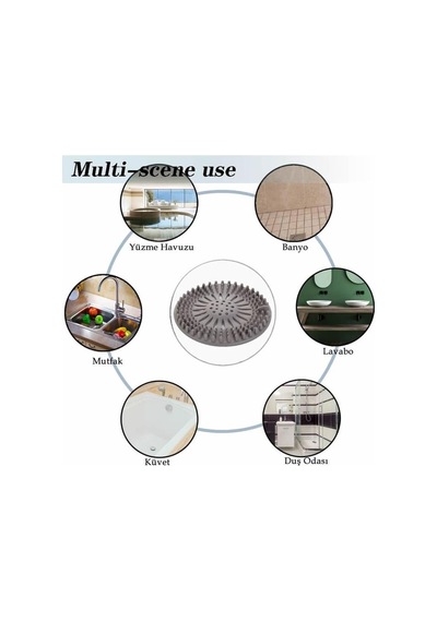 Mithra Life Yuvarlak Silikon Süzgeçli Lavabo Tıpası Mıt1068
