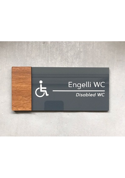 Wooden Serisi Engelli Wc Yönlendirme Levhası