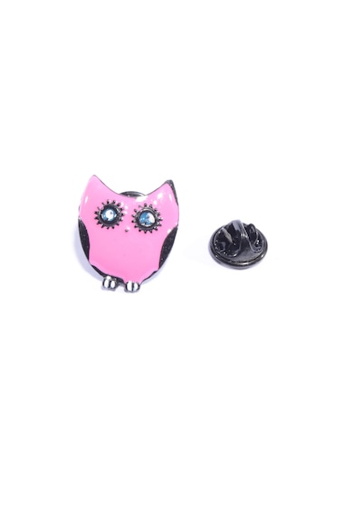 Pembe Baykuş Pin Beyaz
