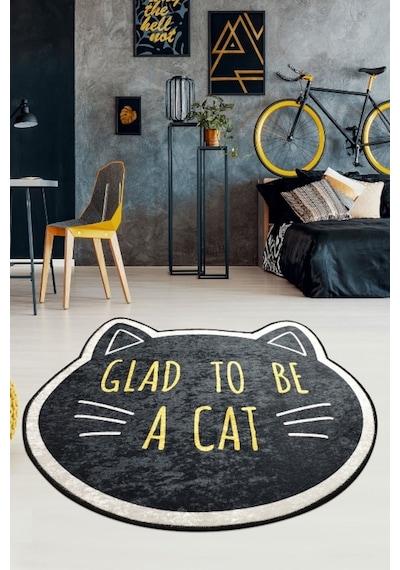 Cat Face Djt Çap 140 Cm Dekoratif Halı