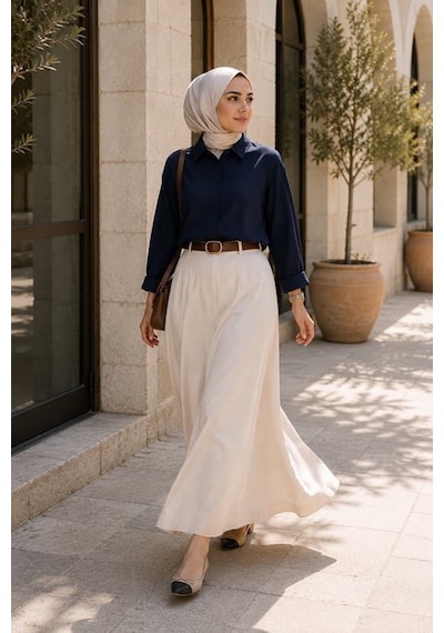 Maşuka Oversize Rahat Kalıp Uzun Kollu Keten Günlük Şık Kadın Gömlek - Tunik Lacivert Lacivert Maşuka Oversize Rahat Kalıp Uzun Kollu Keten Günlük Şık Kadın Gömlek - Tunik Lacivert Lacivert