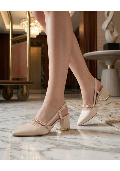 Nesilshoes Nesil Shoes Peri 3691 Ten Saten Kadın Sandalet