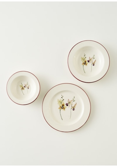 Bella Maison Garden Stoneware 12 Parça 4 Kişilik Yemek Takımı Mix Çok Renkli