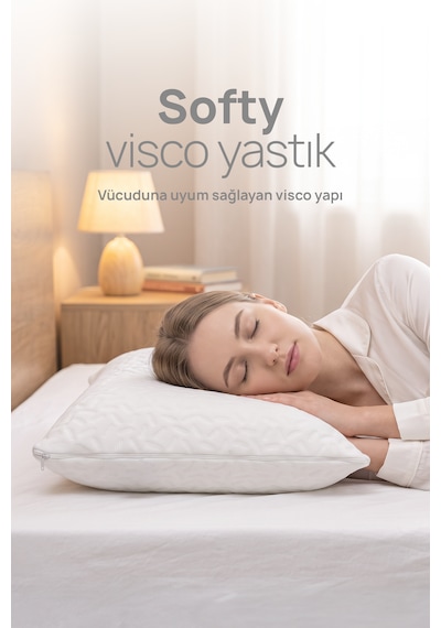 Tombul Visko Yastık - Ortopedik Softy Yastık Beyaz