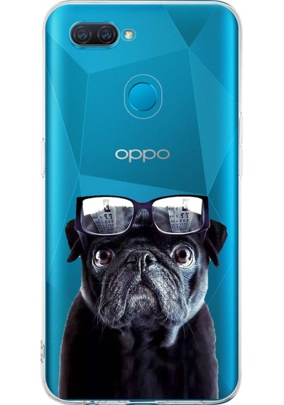 Oppo A5s İle Uyumlu 1mm Slim Fit Köpek 3 050f Baskılı Şeffaf Kılıf Şeffaf