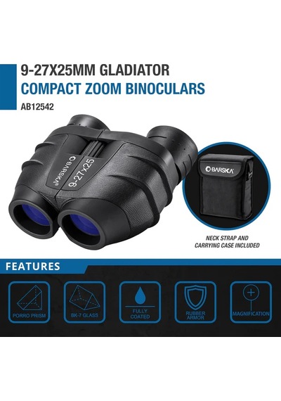 Barska Gladiator 9-27x25 Zoomlu El Dürbünü Siyah