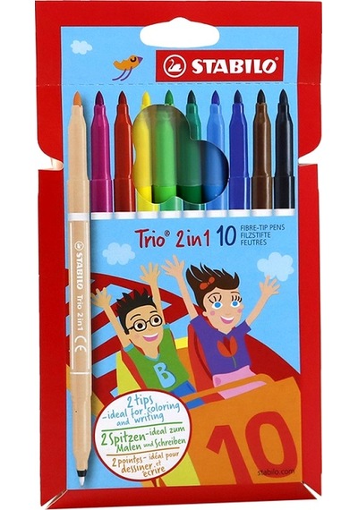 Stabilo 222-10-01 10 Renk Çift Uçlu Keçeli Kalem