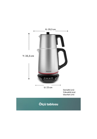 Homend Royaltea 1708H Dokunmatik Konuşan Çay Makinesi