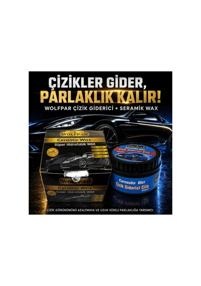 Çizik Giderici Cila Ve Seramik Wax Seti Carnauba Wax Süngerli Boya Parlatıcı & Süper Hidrofobik Koruma