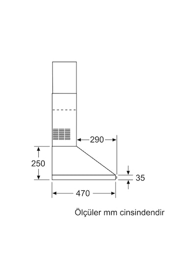 Profilo DVP6C450 Piramit 60 CM Duvar Tipi Çelik Davlumbaz