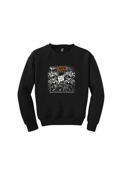 Napalm Death From Enslav Siyah Sweatshirt Beyaz